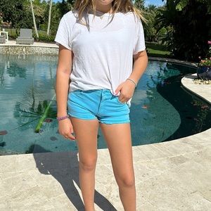 Tractr jean shorts size 14 kids neon blue